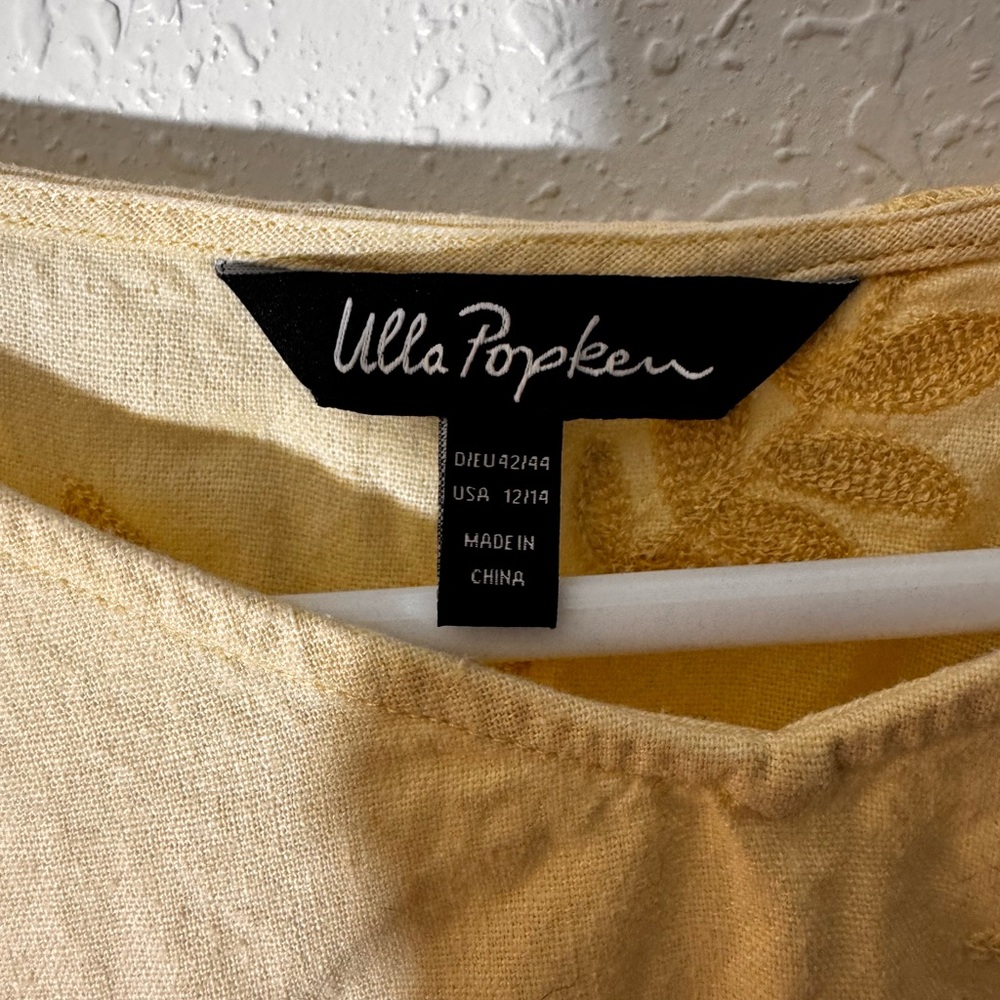Embroidered yellow Fabric - Picture 5 of 5